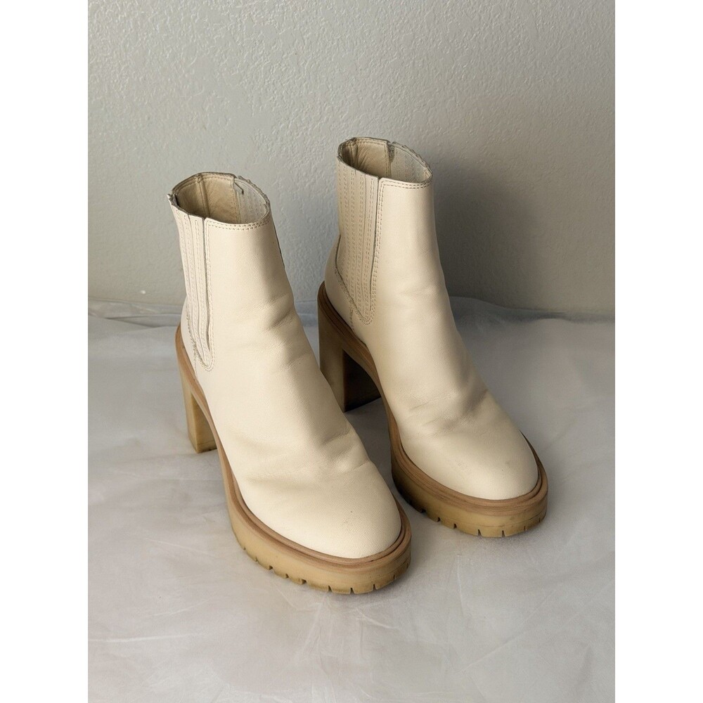 Dolce Vita Women’s Caster H2O Ivory Leather Chelsea Boots Size 8